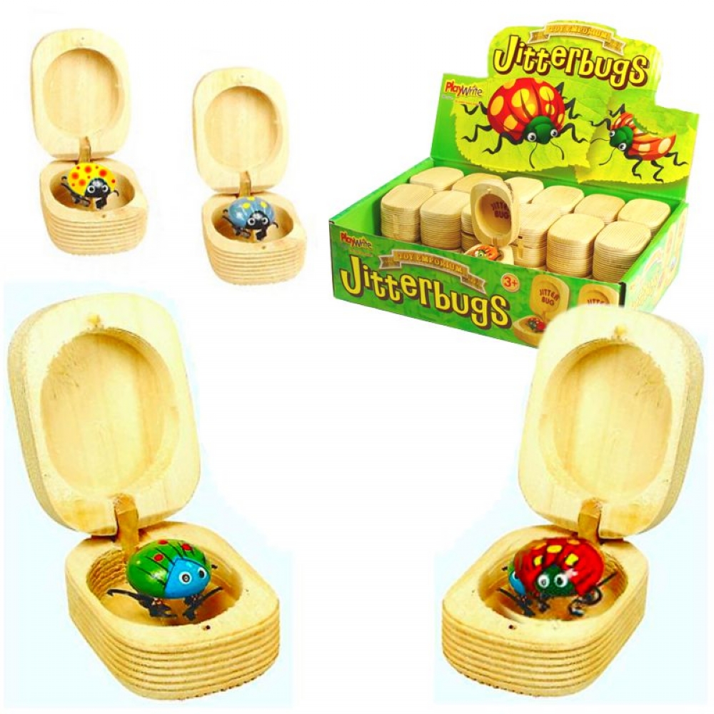 Bugs in Box With Wibbly Jiggling Legs Insects NEW Jitterbugs In Wooden Boxes 